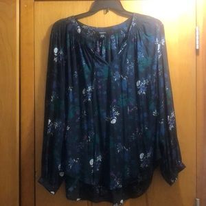 Black Floral Plus Size Blouse 3x